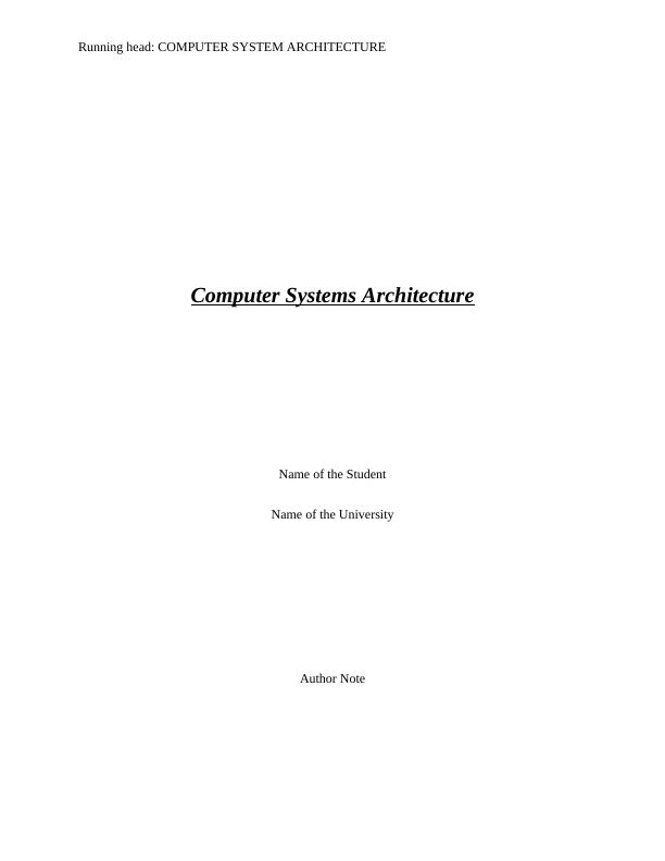 Computer System Architecture: Key Components & Performance_1