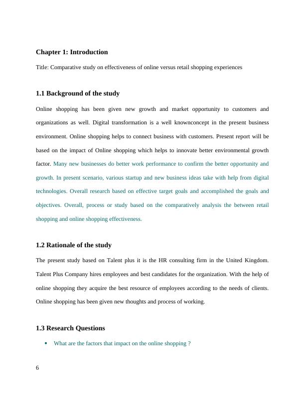 Comparative Study on Effectiveness of Online versus Retail Shopping Experiences Acknowledgement_6