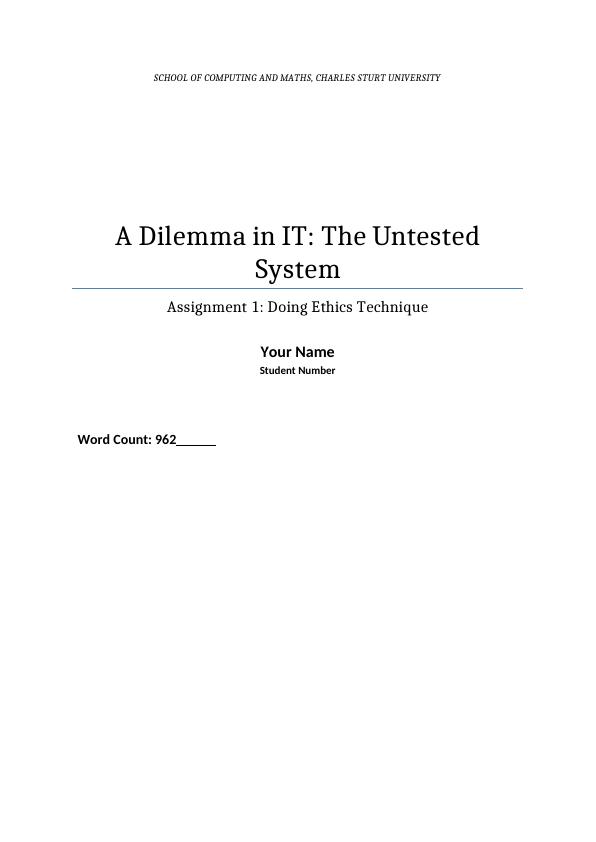 The Untested System  Assignment PDF_1