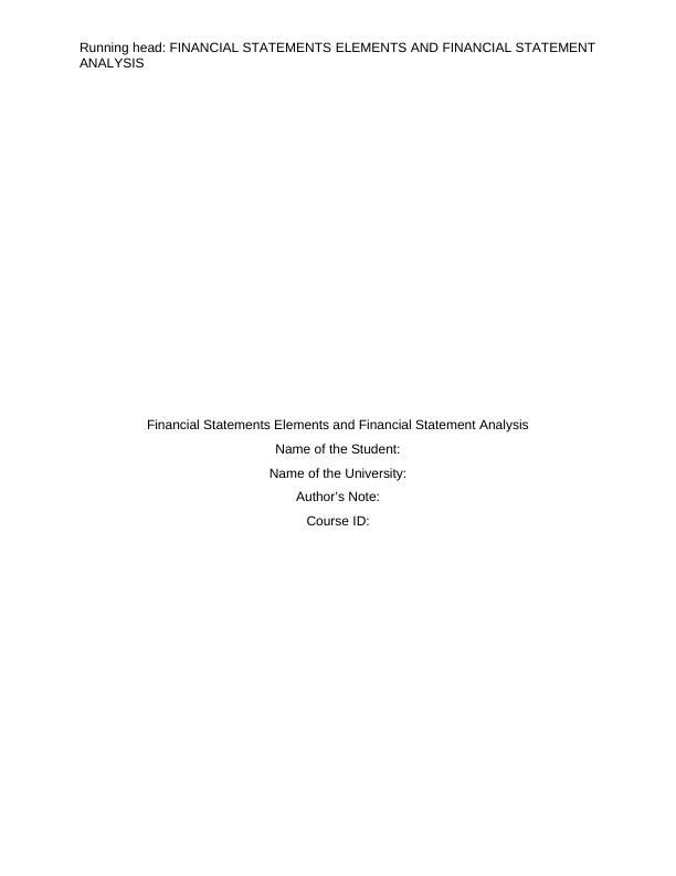 Financial Statements Elements and Financial Statement Analysis_1