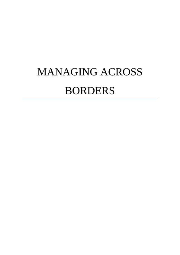 8. MANAGING ACROSS BORDERS. Executive Summary. Zara is_1