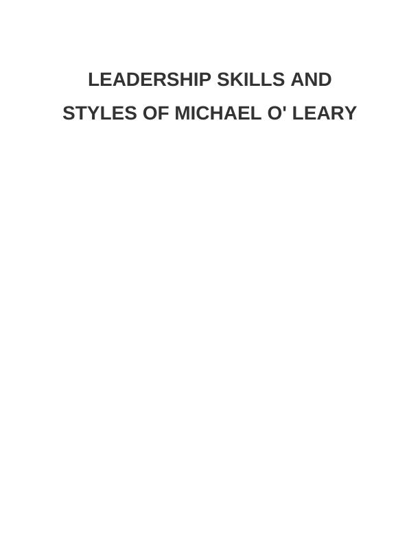 Leadership Styles: Assignment_1