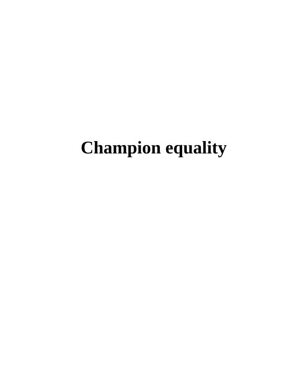 Equality, Diversity and Inclusion : Essay_1