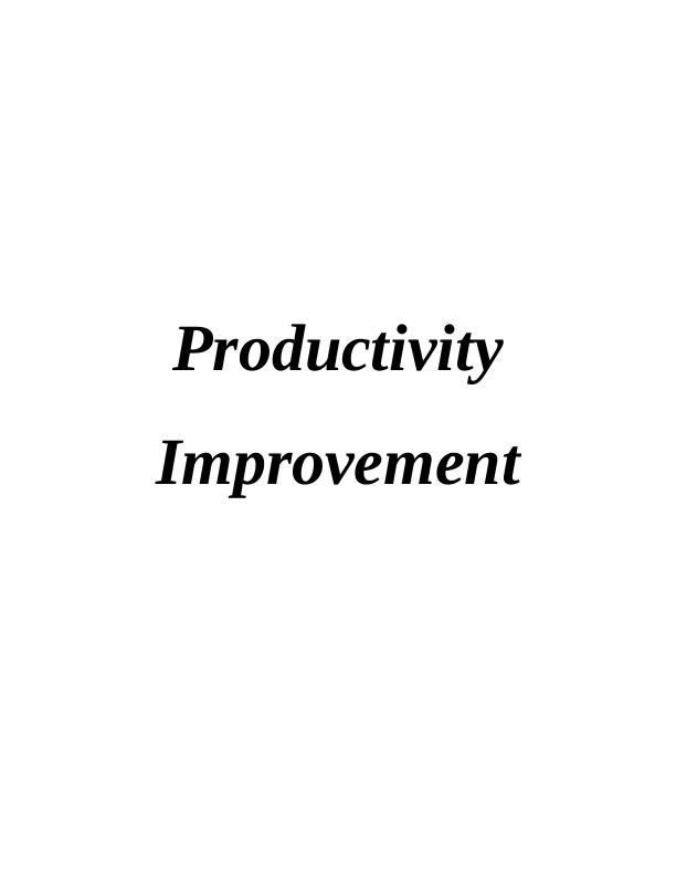 BMR1010 Productivity Improvement_1