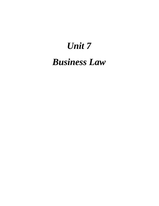 Unit 7: Business Law Assignment_1