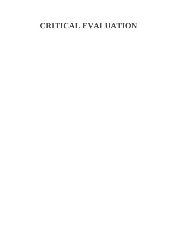 Critical Evaluation - Marks & Spencer_1