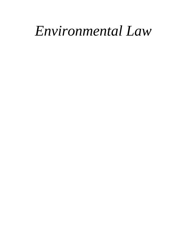 Environmental Law : assignment_1