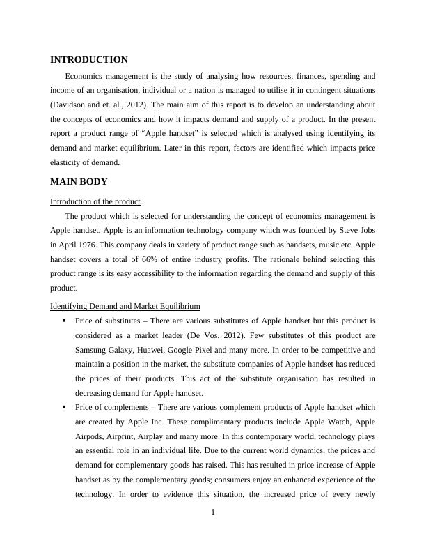 Management Economics: Demand and Market Equilibrium of Apple Handset_3