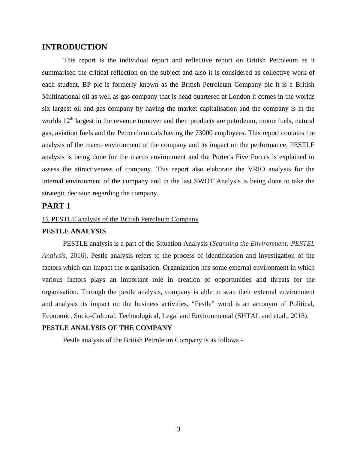 Assignment On British Petroleum Company