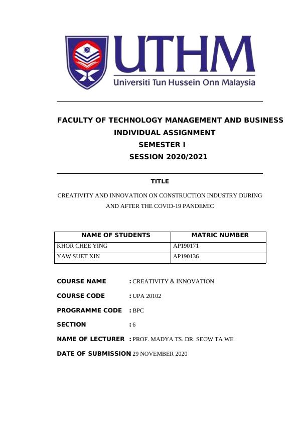 Technology management and Business  Individual Assignment PDF_1