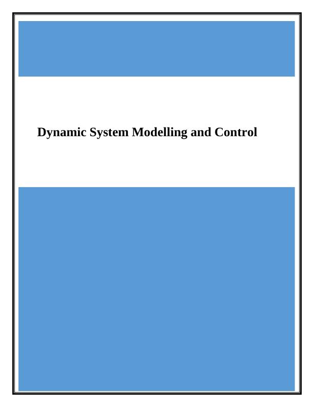 ENEM14015 - Dynamic System Modelling and Control | Assignment_1