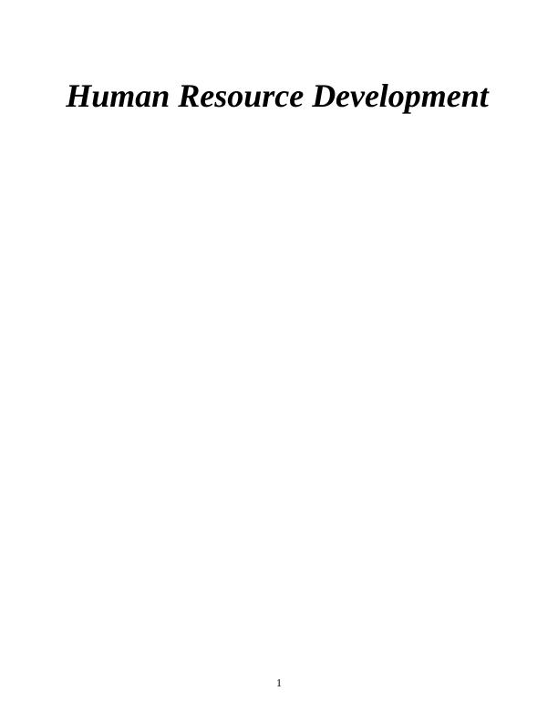 Human Resource Development : Case Study_1