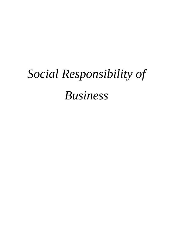Social Responsibility of Business_1