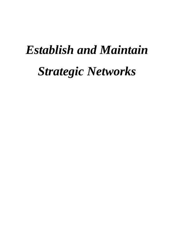 Establish and Maintain Strategic Networks_1