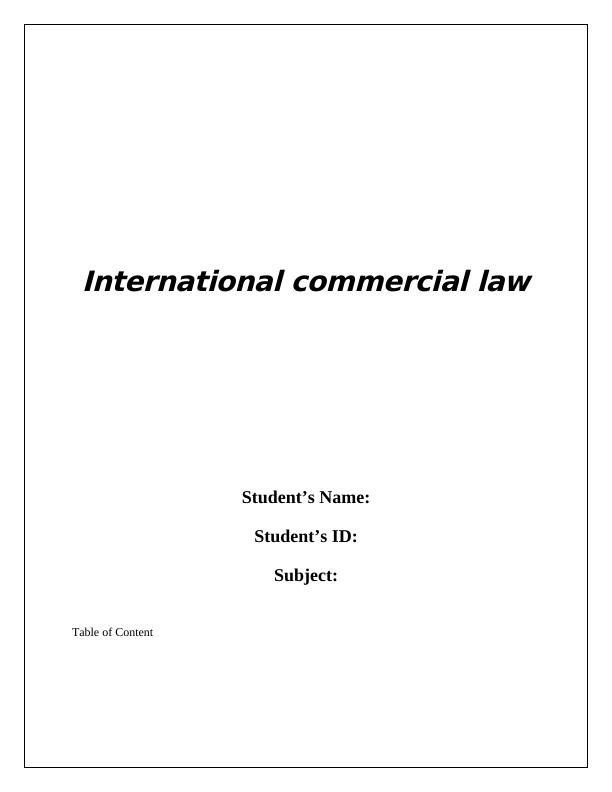 International Commercial Law_1