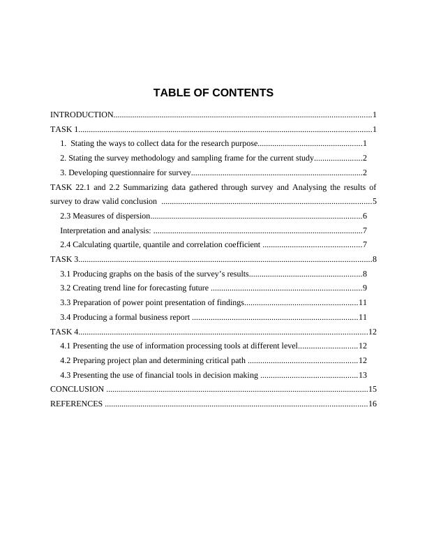 Table of Contents for Business Decision Making_2