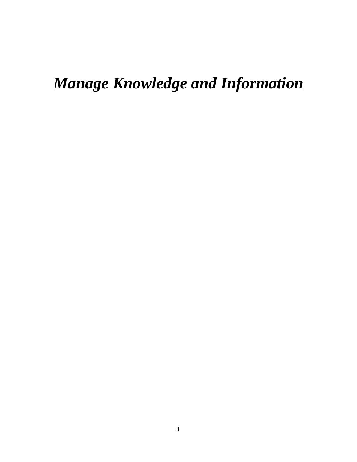 Manage Knowledge and Information_1