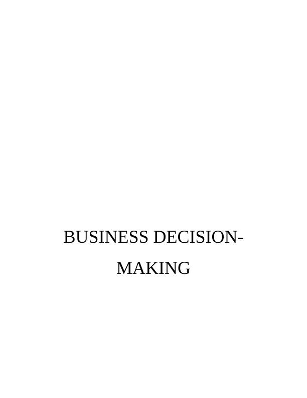 Business Decision Making - DG fashions_1