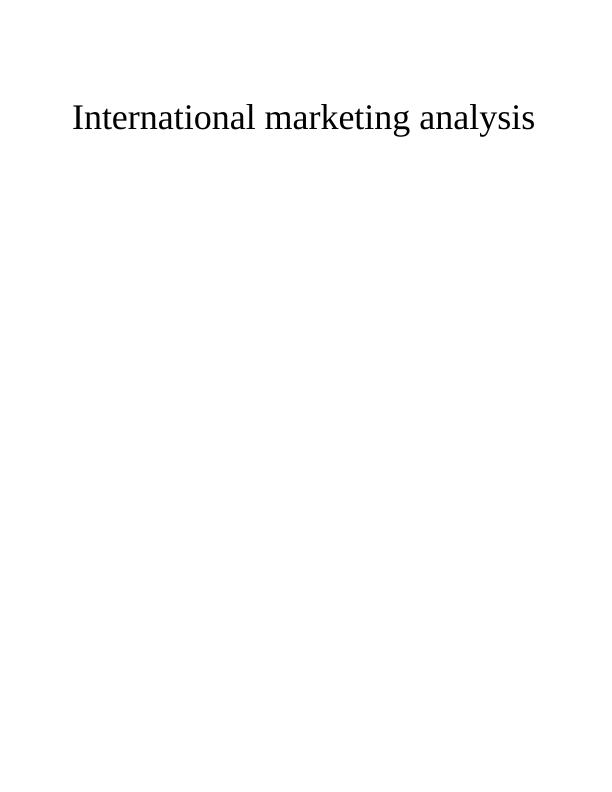 International Marketing Analysis_1