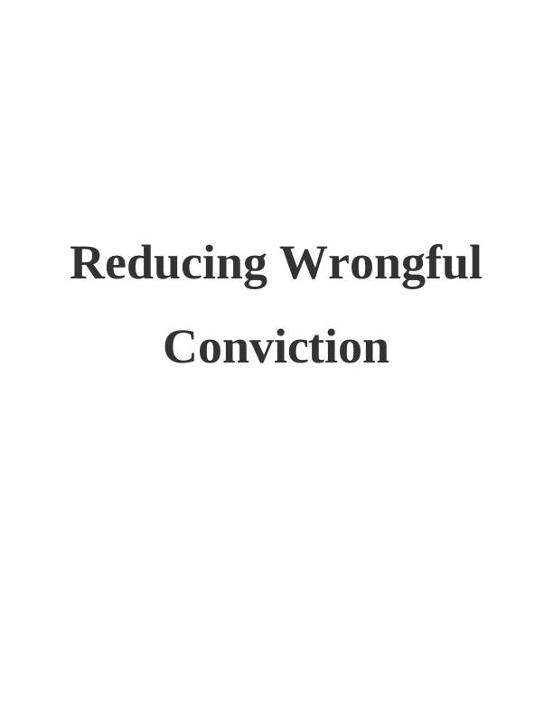 Law Assignment | Essay on Wrongful Conviction_1