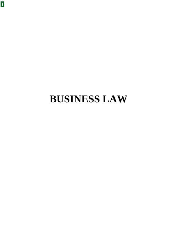 Report on Business Law - Assignment_1