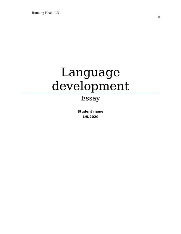 Language Development Essay 2022_1