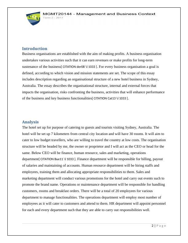 MGMT20144 - Management and Business - Essay_2
