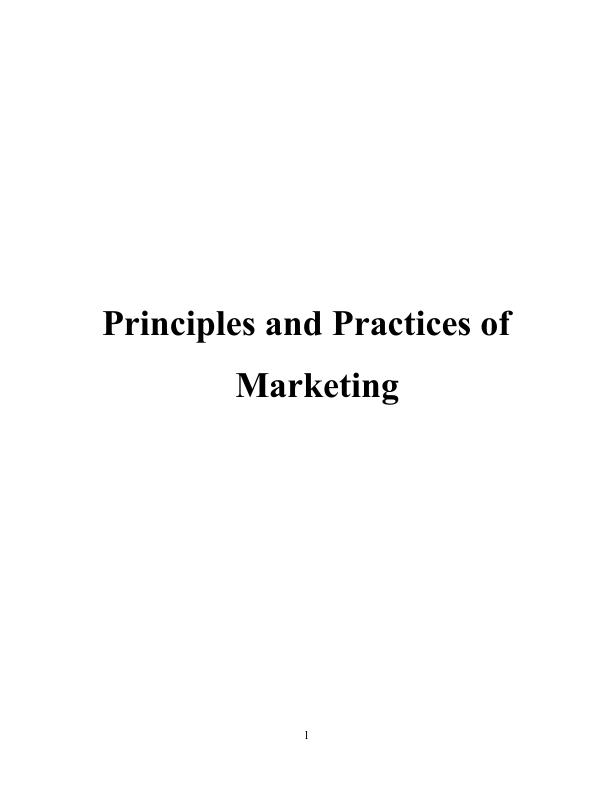 Report on Principles and Practices of Marketing_1
