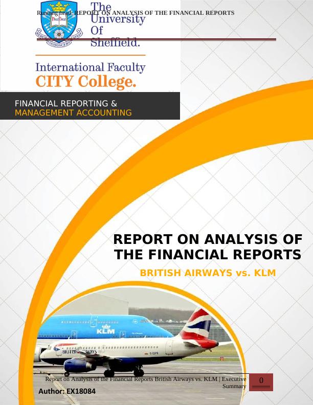 REPORT ON ANALYSIS OF THE FINANCIAL REPORTS._1