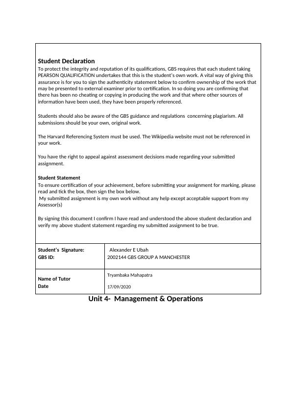 Unit 4 Management and operations Assignment - (Solved)_2