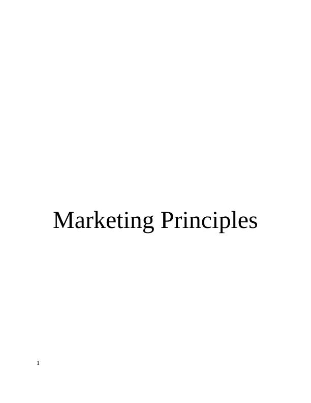 Assignment on Marketing Principles - McDonald's_1