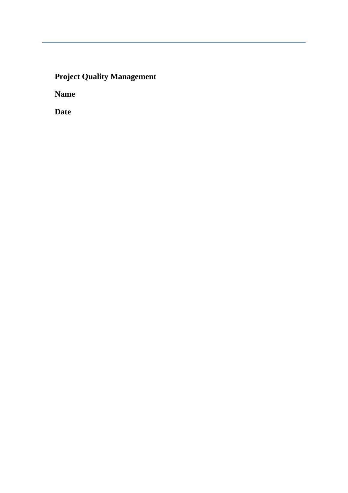 Project Quality Management - Doc_1