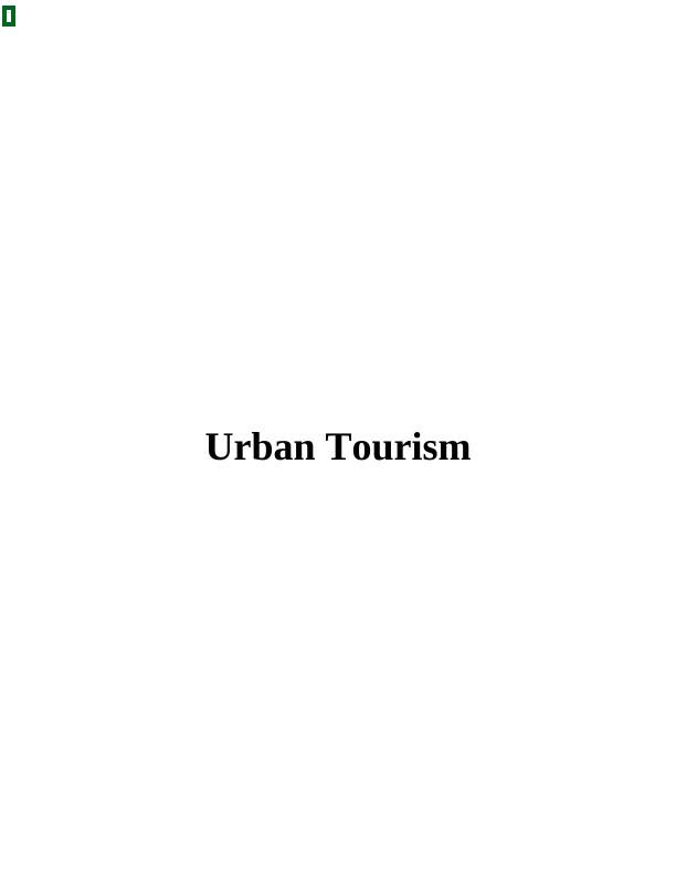 Report on Urban Tourism in London_1