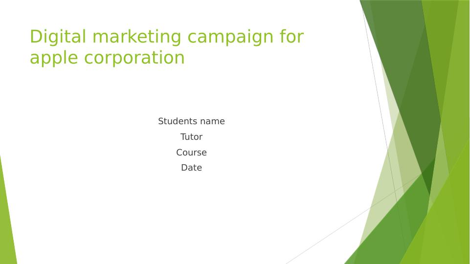 Digital Marketing Campaign for Apple Corporation_1