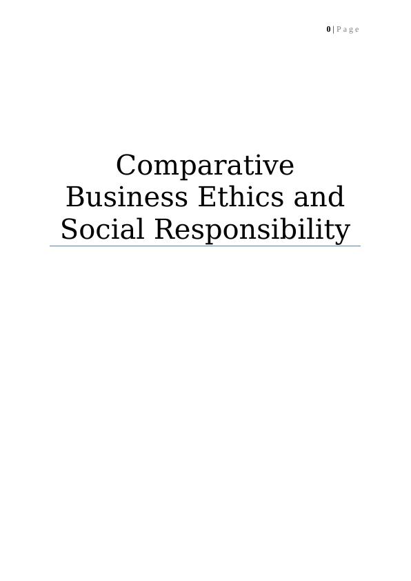 Comparative Business Ethics and Social Responsibility_1