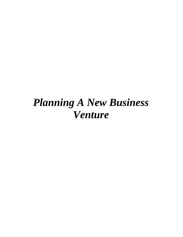 planning a new business venture assignment