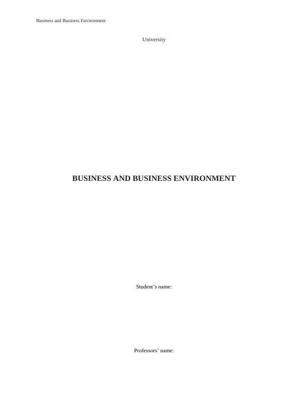 Business and Business Environment - Coca Cola_1