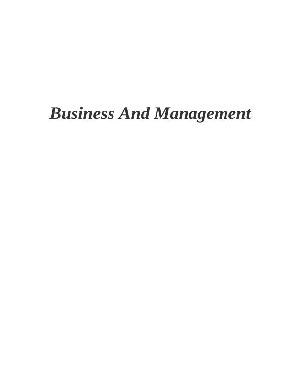 Business And Management Assignment - Solved_1