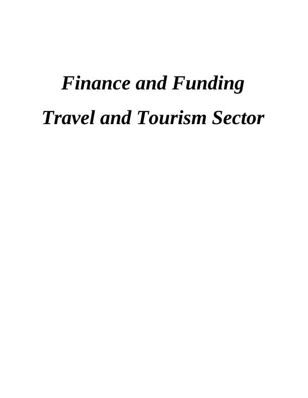 Finance and Funding Travel and Tourism Sector_1