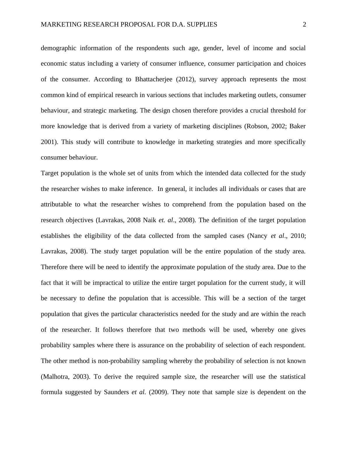 Marketing Research Proposal Sample Pdf