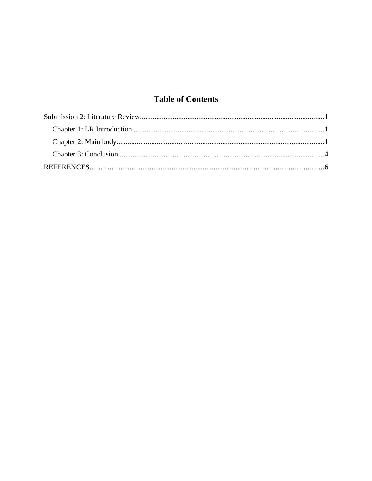 Literature Review  : Assignment Sample_2