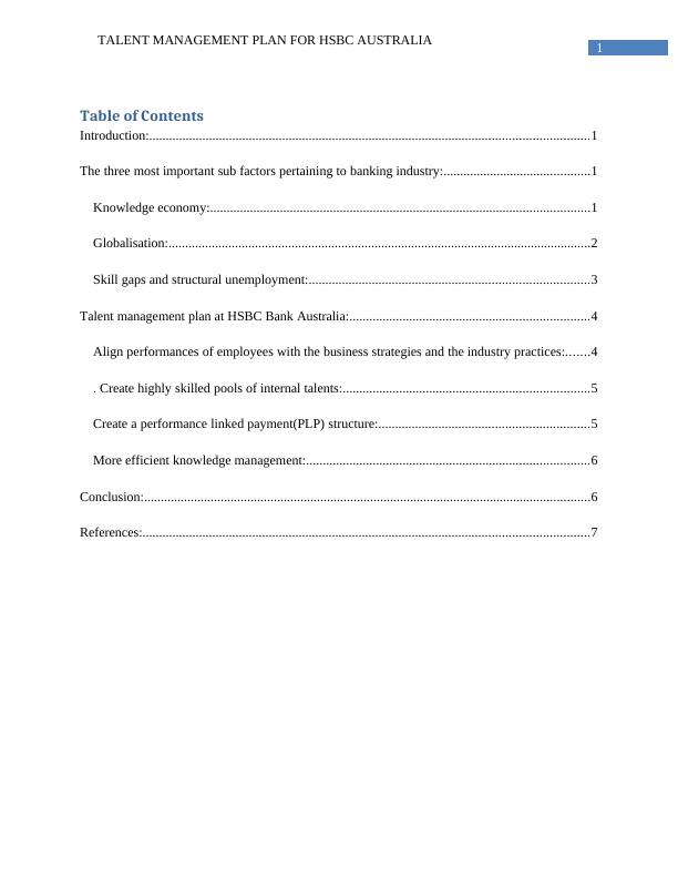 Talent Management Plan for HSBC Bank Australia | Assignment_2