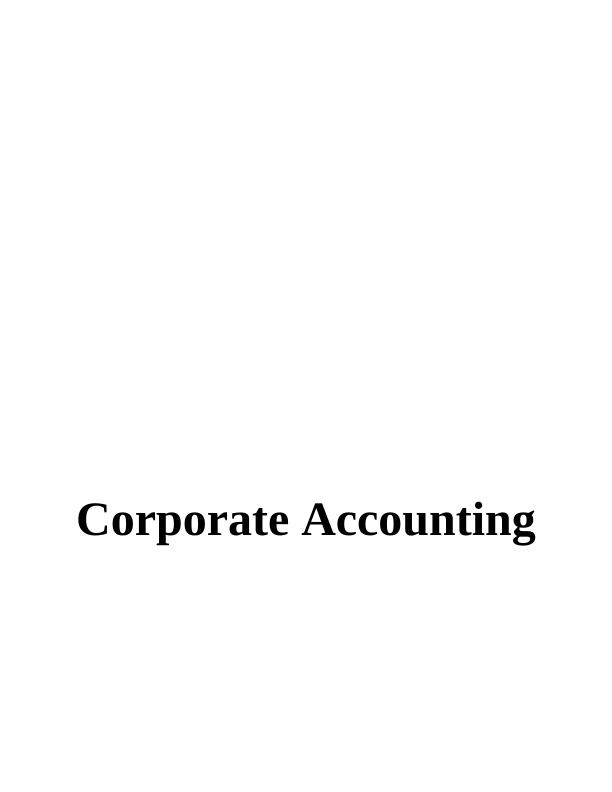 (Doc) Corporate Accounting - Assignment_1