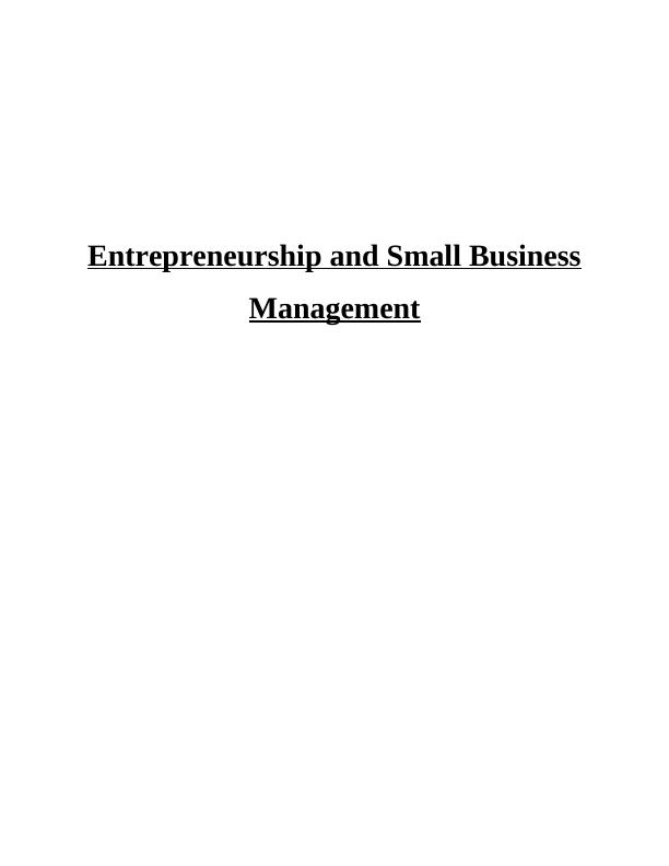 Entrepreneurship and Small Business Management - Entrepreneur Ventures Types_1