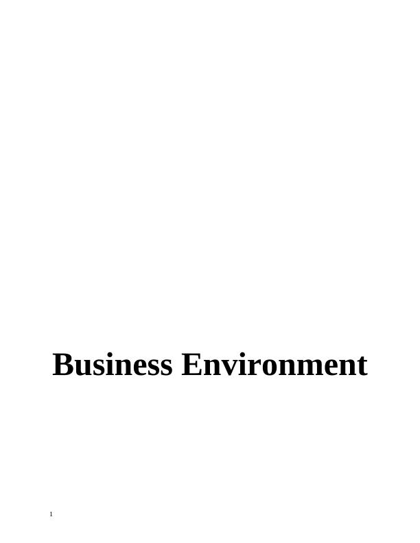 Internal and External Business Environment- Doc_1