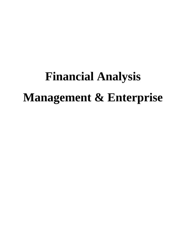 Financial Analysis Management and Enterprises_1