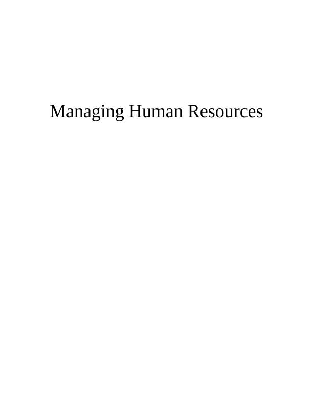 Assignment on Managing Human Resources Sample_1