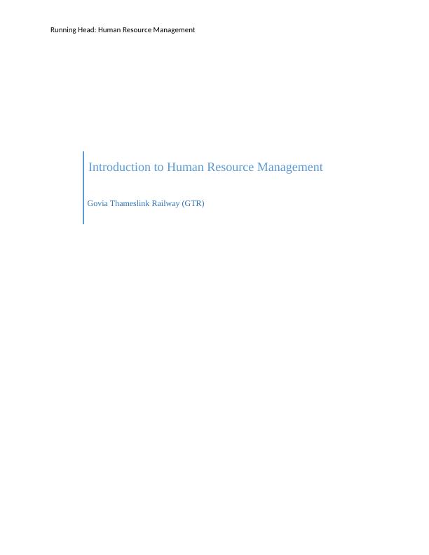 Introduction Human Resource Management Assignment_1