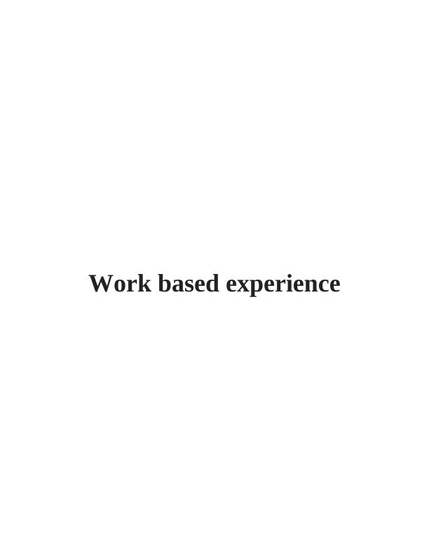 work based experience assignment ( Solved )_1