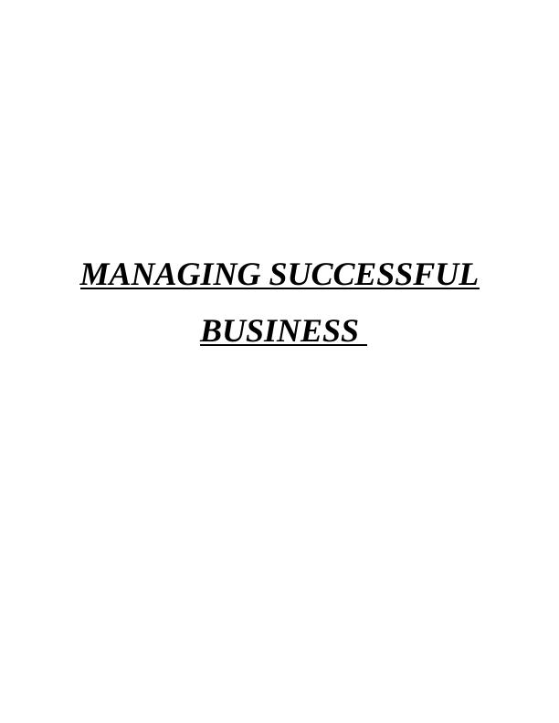 Managing Successful Business: Doc_1